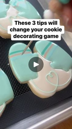 some cookies that have been decorated with icing