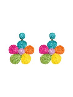 Vivid Blossoms: Colorful Flower-Shaped Drop Earrings Pomegranate Design, Neck Wrinkles, Spring Summer Autumn Winter, Drape Maxi Dress, Earrings Colorful, Leisure Fashion, Printed Balloons, Christmas Tree Pattern, Green Christmas Tree