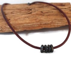 Men's Leather Hex Necklace Leather Necklace For Men, Mens Leather Necklace, Men Jewelry, Creating Jewelry, Necklace For Men, Leather Necklace, Wire Wrap, Men's Style, Leather Cord