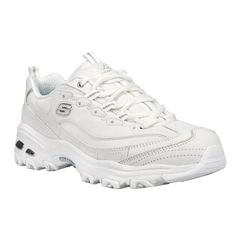 Put your best foot forward in a revitalized classic look in the Skechers D'Lites - Fresh Start shoe. Smooth leather and synthetic upper in a lace up sporty casual sneaker with stitching and overlay accents. Air-Cooled Memory Foam insole..Leather upper.Lace closure.Padded collar and tongue.Air-Cooled Memory Foam.Flexible rubber traction outsole.SKU: 11931-WSL.Color: White.Feature: Memory Foam, Stretch.Material: Leather.Style: Lace Up, Sportstyle White Chunky Sneakers With Perforated Toe Box For Sports, Classic Lace-up Running Shoes For Sports, Classic Cushioned Lace-up Running Shoes, Classic Sports Sneakers With Laces, Classic Sports Sneakers With Vented Sides, Functional Chunky Lace-up Sneakers With Cushioned Footbed, Low-top Chunky Sneakers With Elastic Laces For Sports, Sports Sneakers With Vented Sides, Sports Sneakers With Vented Sides And Lace-up