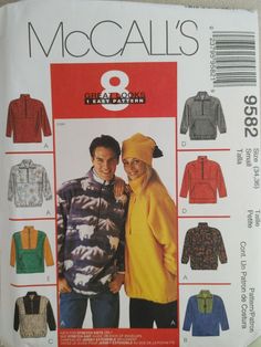 Mccalls Patterns, Half Zip Pullover, Buy One Get One, Top Hat, Hat Sizes, Half Zip, Get One, Sewing Patterns, Sewing