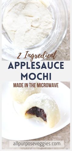 two ingredient apple sauce mochi made in the microwave and then baked into an appetizer