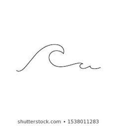 a line drawing of a wave on a white background