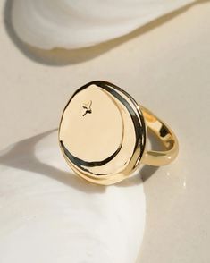 Adjustable Polished Dome Ring For Promise, Adjustable Polished Dome Ring For Promises, Adjustable Gold Initial Ring In 14k, Gold-tone Brass Rings For Gifts, Gold Crystal Brass Ring For Anniversary, Gold Brass Crystal Ring For Anniversary, Timeless Gold Initial Ring Tarnish Resistant, Gold Initial Ring Tarnish Resistant Round Band, Gold Oval Brass Rings