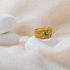 Handmade with the ancient technique of granulation this ring can make every look more elegant. 100% handmade in our workshop. Metal: 14K Gold | 18K Gold Gemstones: Emerald | weight 0,17 ct Diamonds | weight 0,06 ct You can choose any gemstone of your choice to decorate the jewelry that you want. Do not hesitate to contact us. Sizing details: For your convenience you can use this website to find your ring size: https://findmyringsize.com/ If you can we recommend to visit your local jewelry shop t Byzantine Ring, Byzantine Rings, Local Jewelry, Radiant Diamond, Dream Jewelry, Cute Jewelry, Rings Statement, Statement Rings, Dreaming Of You