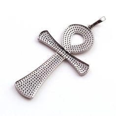 1 Pc Antique Finish Pave Diamond Designer Ankh Shape Pendant - 925 Sterling Silver- Necklace Pendant 58mmx33mm PD1769 Genuine Pave Diamond Cross Pendant. Approx Measurement Size: 58mmx33mm Bail Size: 11mmx8mm Material: 925 Sterling Silver Sold As: 1 Pc We are continuously adding new products in our store. So keep coming back to see more great deals on gems in our mart. Amazing quality at the best price around!!! Bulk wholesale orders are welcome on this item and any others in my shop. Makes a gr Luxury Silver Necklace With Rectangular Pendant, Luxury Silver Rectangular Pendant Necklace, Silver Symbolic Rectangular Jewelry, Silver Rectangular Pendant With Polished Finish, Silver Rectangular Pendant Jewelry With Polished Finish, Silver Jewelry With Polished Rectangular Pendant, Silver Jewelry With Rectangular Pendant And Polished Finish, Silver Jewelry With Polished Finish And Rectangular Pendant, Symbolic Silver Diamond Jewelry