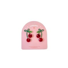 HAND Cherry Earrings -  - Earrings - Feliz Modern Fruity Aesthetic, Valentines Gift Card, Bright Pop, Umbrella Shop, Jewelry Holders, Cherry Earrings, Book Clothes, Lifestyle Art, Pop Of Color