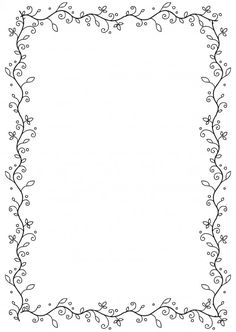 a square frame with vines and leaves on the edges, outlined in black against a white background