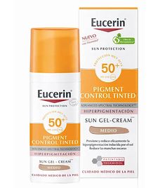 Eucerin Sun Fluid Pigment Control Medium SPF50 + 50ml   Eucerin Sun Pigment is a color face fluid that prevents blemishes and protects the skin during sun exposure. It has a fluid and non-greasy texture, of fast absorption, offering a high protection factor against UVA / UVB rays and defense against HEVIS light. Corrects dark spots and prevents re-appearance. Excellent make-up base. Does not block pores. How to use: Apply in the morning, on the skin of the face, perfectly clean and dry, 30 minutes before sun exposure. Listing and template services provided by inkFrog Eucerin Oil Control, Sun Allergy, Facial Sunscreen, Anti Aging Face, Protector Solar, Sun Cream, Oil Control, Gel Cream, Face Oil