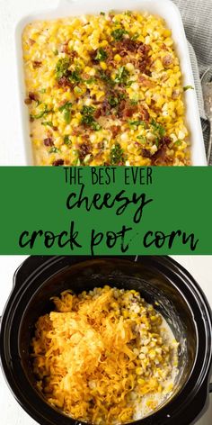 the best ever cheesy crock pot corn casserole is made in an instant pressure cooker