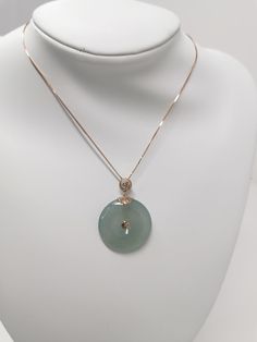 Jadeite Certified Grade A Jade Pendant Necklace, The necklace is a 925 silver necklace Round Stone Pendant, Jade Gemstone Round Pendant Necklace, Jade Clavicle Chain Pendant Jewelry, Jade Clavicle Chain With Round Pendant, Jade Pendant Necklaces For Crafting, Elegant Jade Necklace Round Shape, Elegant Jade Round Necklace, Elegant Jade Necklace With Large Pendant, Elegant Round Jade Necklace