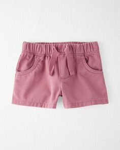 Dark Blush Baby Organic Cotton Drawstring Shorts in Berry | carters.com Dark Blush, Heavy Sweaters, Activewear Sets, Baby Shorts, Toddler Boy Outfits, Swim Fashion, Kids Outfits Girls, Toddler Girl Outfits, Set Outfit