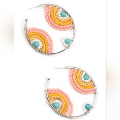 Silver Beaded Hoop Earrings By Paparazzi Check My Closet For Jewelry Options That Are Perfect For A Wedding, Gala, Formal, Reception, Party, Nye, New Year's Eve, Party, Date Night, Gno, Girls Night Out, Vacation. Bohemian Spring Hoop Earrings For Party, Adjustable Hoop Beaded Earrings With Colorful Beads, Colorful Beaded Hoop Earrings For Party, Summer Hoop Earrings With Colorful Beads, Trendy Hoop Beaded Earrings For Pierced Ears, Summer Party Beaded Earrings With Tiny Beads, Trendy Hoop Beaded Earrings With Colorful Beads, Trendy Tiny Beads Earrings For Summer, Colorful Beaded Circle Earrings For Summer