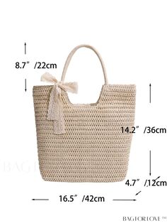 BagForLove - Versatile Summer Travel Bag with Double Handle & Stylish Straw Twilly Scarf Product Description Color Beige Strap Type Double Handle Bag Size Large Pattern Type Tropical Style Vacation Type Straw Bag Material Paper Size Chart INCH CM Bag Length Bag Width Bag Height Handle Height 16.5 inch 4.7 inch 14.2 inch 8.7 inch Bag Length Bag Width Bag Height Handle Height 42 cm 12 cm 36 cm 22 cm Details Pictures Similar Products h2 { text-align: center; } /* æ¢è¡ */ li{ white-space: normal; White Lightweight Rectangular Straw Bag, Lightweight White Rectangular Straw Bag, Large Capacity Cream Crochet Bag, Lightweight Beige Shopping Bag, Lightweight Cream Rectangular Bag, Lightweight Crochet Bag For Shopping, Lightweight Tote Bag, Paper Sizes Chart, Scarf Knots