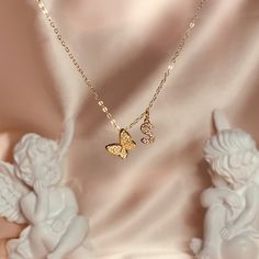 This custom butterfly necklace is perfect for any occasion! It is so dainty and gorgeous, it'll make a perfect gift for anyone. Each piece is handmade and will come with a stunning SuedeFox giftbox.  (Swipe to see length chart) -18k Gold Plated Chain ✨-925 Sterling Silver Butterfly Charm ✨-Czech Crystals  ✨-Comes in a gorgeous SuedeFox jewelry box  ✨ Gold Necklaces With Butterfly Knot For Gift, Gold Butterfly Knot Necklace For Gift, Gold Necklace With Butterfly Knot For Gift, Butterfly Shaped Rose Gold Jewelry Gift, Butterfly Shaped Rose Gold Jewelry For Gifts, Rose Gold Butterfly Jewelry Gift, Rose Gold Butterfly Jewelry For Gifts, Rose Gold Butterfly Charm Jewelry As Gift, Rose Gold Jewelry With Butterfly Charm As Gift