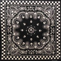 Image of Black Paisley Skull Bandana Bandana Tattoo, Tattoo Skulls, Skull Bandana, Skull Fabric, Pot Filler, Bandana Design, Retro Accessories, Bandana Styles, Gothic Rock