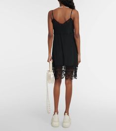 Find SIMONE ROCHA Lace-trimmed Slip Dress on Editorialist. Material: 73% acetate, 27% silk. Care instructions: dry clean. Made in Portugal. Designer color name: Black. Trim: 100% polyamide. Adjustable shoulder straps. Embroidery: 100% polyester. Chic Sleeveless Slip Dress With Satin Trim, Silk Midi Dress With Lace Trim For Party, Chic Formal Slip Dress With Lace Trim, Chic Evening Slip Dress With Lace Trim, Chic Lace Trim Slip Dress, Chic Fitted Slip Dress With Satin Trim, Summer Satin Midi Dress With Lace Trim, Evening Mini Slip Dress With Lace Trim, Chic Evening Slip Dress With Satin Trim