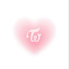 a pink heart with the letter tw on it's side and a white background