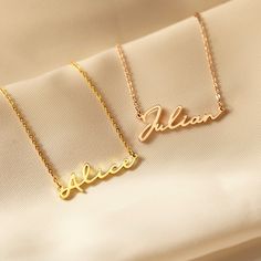 Stylish dainty with a personalized feel, this necklace is a perfect jewelry for everyday and every outfit. ► PERSONALIZED NAME NECKLACE - SCRIPT FONT * Character limits: 9 characters * We don't recommend having all the letters of your name in uppercase with this font. ► HOW TO ORDER & ADD PERSONALIZATION - Select your preferred color and necklace length from the menu.  - Include in the "Add your personalization" box the name for your personalization.  - Add the item to cart and check out. - If you forget leave such note during check out, you can send us a message with your instructions by clicking "Contact Shop Owner" button on the shop home page or "Ask A Question". ► OTHER INFORMATION * Material: High Quality Solid 925 Sterling Silver * Finishing: Silver, Gold or Rose Gold. * All of our Custom Name Necklace As A Gift, Rose Gold Name Necklace For Birthday Gift, Customizable Rose Gold Necklaces For Birthday, Rose Gold Name Necklace For Birthday, Minimalist Personalized Charm Necklaces For Birthday Gift, Minimalist Personalized Charm Necklace For Birthday, Minimalist Custom Name Jewelry For Birthday Gift, Customized Minimalist Name Necklace For Birthday, Custom Name Rose Gold Necklaces For Gift