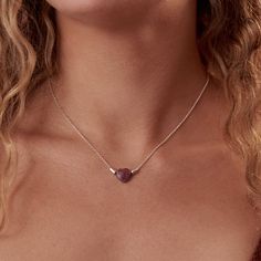 A simple yet beautiful protection necklace to wear every day. Ideal to gift it to the one you love and to yourself of course ➽DESCRIPTION A heart-shaped Rhodonite gemstone is attached to a sterling silver rolo chain. The rhodonite has a really sweet dark pink color with grey-blackish spots The chain is decorated with barrel sterling silver beads on each side of the heart. The necklace ends with a spring-ring clasp ➽SIZE Total necklace length please choose from the drop-down menu 40cm (15.7'') 45 Everyday Gemstone Heart Pendant Necklace, Spiritual Necklace With Sterling Silver Clasp As Gift, Heart-shaped Sterling Silver Gemstone Necklace, Sterling Silver Heart-shaped Gemstone Necklace, Everyday Pink Sterling Silver Necklace, Spiritual Charm Necklaces For Valentine's Day, Dainty Sterling Silver Heart Gemstone Necklace, Minimalist Gemstone Necklace For Valentine's Day, Minimalist Sterling Silver Jewelry With Heart Beads