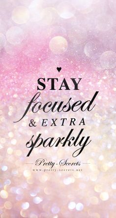 the words stay focused and extra sparky are displayed on a pink, gold and white background