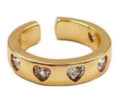 Wear this beautiful heart ring on its own or stacked with more rings. Perfect for day or night.  18k gold plated brass, cubic zirconia One size fits most Jewelry Chunky, Ring Heart, Cz Ring, Beautiful Heart, Heart Jewelry, Statement Ring, Rings Statement, Gold Ring, Statement Rings