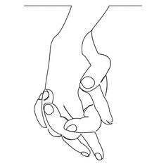 a line drawing of two hands holding each other