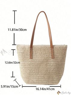 Bird in Bag - Spacious Woven Straw Beach Getaway Tote Bag with Ample Storage Beige Beach Bags With Adjustable Strap, Beige Bags With Adjustable Strap For Beach Season, Beach Bags With Adjustable Strap, Daily Use Bags With Adjustable Strap For Beach Season, Everyday Beach Season Bag With Adjustable Strap, Adjustable Strap Bags For Daily Beach Use, Beige Bags With Handles For Beach Season, White Summer Crochet Bag For Travel, Beige Vacation Bag With Braided Handles