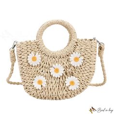 BirdinBag - Bolso femenino nuevo bolso tejido bolso de playa bolso de paja bolso de muñeca bolso de hombro Casual Handheld Jute Shoulder Bag, Trendy Beige Handheld Straw Bag, Summer Shoulder Bag With Large Capacity And Top Handle, Summer Top Handle Shoulder Bag With Large Capacity, Large Capacity Top Handle Shoulder Bag For Summer, Top Handle Shoulder Bag With Large Capacity For Summer, Handheld Woven Summer Bags, Summer Handheld Woven Bag, Summer Handheld Bag With Single Handle