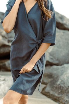 Effortlessly transition from beachside bliss to everyday chic with our Linen Wrap Dress. Crafted from a luxurious linen blend fabric, it boasts a breezy feel perfect for sunny days. Versatile enough to wear as a beach cover-up or an everyday dress, its timeless style and lightweight design make it a must-have staple for any wardrobe. Enjoy comfort and elegance wherever you go with our versatile Linen Wrap Dress. Linen Wrap Dress, Everyday Dress, Everyday Chic, Luxury Linen, Beach Covers, Everyday Dresses, Timeless Style, Sunny Days, Linen Blend