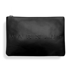 Statement clutch - Black - Klara Cosmetics Trendy Faux Leather Bag For On-the-go, Trendy Clutch Bag With Zipper Closure, Black Faux Leather Clutch Bag, Trendy Leather Shoulder Bag With Dust Bag, Evening Bag In Textured Faux Leather, Chic Soft Leather Travel Clutch, Chic Satchel Pouch For On-the-go, Modern Faux Leather Bag With Zipper Closure, Large Capacity Leather Crossbody Clutch