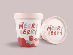 the merry berry yogurt cup is shown with its lid open