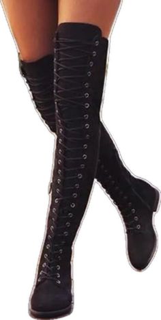 Gothic Lace-up Knee-high Boots For Fall, Black Lace-up Knee-high Boots, Black Knee-high Boots With Front Lace-up Fastening, Punk Black Lace-up Knee-high Boots, Gothic Knee-high Heeled Boots For Winter, Fitted Black Gothic Lace-up Boots, Fitted Lace-up Platform Boots For Fall, Winter Punk Lace-up Knee-high Boots, Gothic Fitted Lace-up Boots For Winter