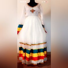 Ethiopian Made Medium Size Ethiopian Dress Traditional, Habesha Kemis Ethiopian Dress, Ethiopian Dresses, Brown Polka Dot Dress, Sleveless Dress, Jacket Dress Set, Ethiopian Wedding, Ethiopian Traditional Dress, Ethiopian Dress