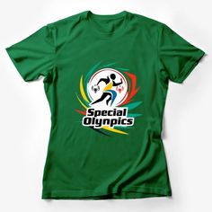 Show your support for the Special Olympics with this vibrant, eye-catching t-shirt featuring the colorful Special Olympics logo. Perfect for athletes and fans alike, this tee is a great way to express your excitement and encouragement for participants in these inspiring sporting events. Made from soft, breathable material, it's comfortable for everyday wear and sporting activities. Custom graphic T-Shirt.Customize your color Special Olympics Logo, Sports Costume, Football Graphic Tee, Colorful Logo, Special Olympics, Inspirational Tees, Gifts For Sports Fans, Statement Shirt, Casual Summer Shirts