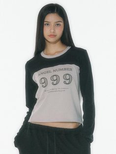 Composition : cotton 100%Color: BlackCountry of Origin : KOREA Angel Number, Cropped T Shirt, Crop Tshirt, Composition, Angel, Top Outfits, Sewing, The Originals, Clothes For Women