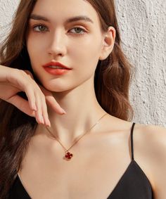 ✧ Material: 24K Yellow Gold Filled | 925 Sterling Silver ✧ Stone: Agate + Diamond Simulant Adorn yourself with the exquisite beauty of our 24K Gold Red Agate Clover Necklace, where sophistication meets natural allure in a stunning piece of jewelry. Meticulously handcrafted, this necklace is a true symbol of refined craftsmanship and timeless elegance. Craftsmanship and Materials: Each necklace is meticulously crafted with a solid layer of 24K gold over a 925 sterling silver base, ensuring durabi Luxury Red Chain Jewelry, Popular Bracelets, Red Clover, Clover Necklace, Diamond Simulant, Charm Making, Red Agate, Cross Bracelet, Gold Cross