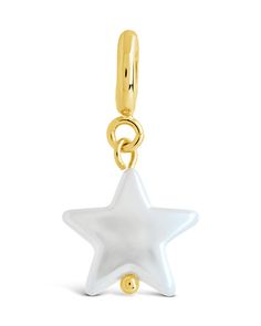 Add a touch of celestial elegance to any outfit with our Pearl Star Charm. The star-shaped pearl exudes a luxurious and exclusive vibe, making it the perfect accessory for the sophisticated and refined. Materials: Rhodium plated brass, Freshwater pearl Features: Star measures 0.5", total length with clasp is 1" White Star-shaped Jewelry With Starfish Charm, Star-shaped Jewelry With Pearl Charm Gift, Star-shaped Jewelry With Pearl Charm As A Gift, Star-shaped Pearl Drop Jewelry For Gifts, Star-shaped Pearl Drop Jewelry As Gift, Silver Star-shaped Pearl Jewelry, Star-shaped Silver Pearl Jewelry, White Star-shaped Jewelry With Pearl Charm, Elegant Starburst Jewelry With Star Charm