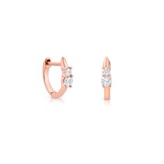 Design A classic gold huggie with 2 graduating diamonds. Details & Dimensions - 0.25 carats (pair) Classic Rose Gold Huggie Earrings For Anniversary, Classic Rose Gold Diamond Huggie Earrings, Rose Gold Vvs Clarity Huggie Diamond Earrings, Classic Rose Gold Huggie Diamond Earrings, Rose Gold Diamond Huggie Earrings, Classic Rose Gold Huggie Earrings With Brilliant Cut, Classic Rose Gold Huggie Earrings With Single Cut Diamonds, Rose Gold Huggie Earrings For Formal Occasions, Rose Gold Brilliant Cut Huggie Earrings For Anniversary