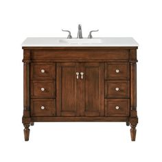 an image of a bathroom vanity with drawers and sink in it's center piece