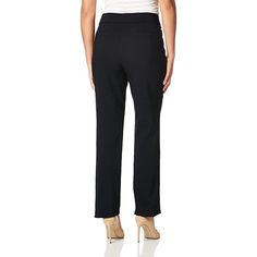 The Women's Super Stretch Millennium Pull-On Straight Leg Pant is the ultimate in comfort and style. Made with a super stretch fabric, these pants provide a comfortable fit that moves with you throughout the day. The pull-on design eliminates the need for zippers or buttons, making them easy to put on and take off. The straight-leg cut is both classic and on-fashion, making them perfect for any occasion. Specifications: Fabric Type: 78% Rayon, 19% Nylon, 3% Spandex Care Instructions: Machine Was Business Casual Stretch Pants With Elastic Waistband, Pull-on 4-way Stretch Pants, Comfort Stretch Elastane Pants For Business Casual, Elastane Tapered Leg Pull-on Dress Pants, Stretch Pull-on Pants For Business Casual, Stretch Tapered Leg Pull-on Dress Pants, Elastane Pants With Comfort Waistband, Stretch Tapered Leg Dress Pants With Pull-on Style, Stretch Elastane Ankle-length Work Pants