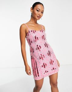 ASOS DESIGN 2 in 1 detachable embellished sequin mini dress in hot pink | ASOS Pink Backless Sequin Dress, Backless Pink Sequin Dress, Summer Backless Dress With Contrast Sequin, Pink Sequin Dress For Club, Pink Sequin Backless Dress, Glamorous Pink Backless Sequin Dress, Pink Fitted Dress With Contrast Sequin, Summer Embellished Sequin Bodycon Dress, Summer Embellished Bodycon Sequin Dress