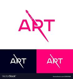 the logo for art is pink and black