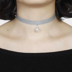 Sexy Sparkles Women Girls Choker Necklace Choose Black Velvet Chokers, Multi color Triangle Pattern and more Girls Choker, Elegant Choker, Black Velvet Choker, Fairy Necklace, Elegant Girl, Velvet Choker, Triangle Pattern, Classic Elegant, White Beads