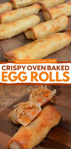 Turn to this recipe using egg roll wrappers for a game day appetizer! It's perfect for your tailgating party. Filled with coleslaw and seasonings, these Crispy Oven Baked Egg Rolls are flavor-packed! Homemade Baked Egg Rolls, Fried Rice Egg Rolls, Recipe Using Egg Roll Wrappers, Oven Baked Wontons, Low Calorie Egg Roll Wrapper Recipes, Egg Rolls In The Oven, Coleslaw Egg Rolls, Easy Chicken Egg Rolls Recipe, Simple Egg Roll Recipes