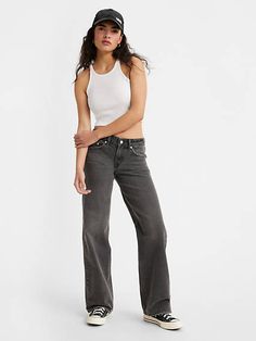 Low rise is here to stay;and our super-flattering Low Loose jeans prove it. Cut with a versatile low rise and a wide, straight leg, they're a throwback Y2K style that's subtle enough to wear every day. Low rise jeans inspired by early aughts style Features a straight, wide leg A relaxed fit through the hip and thigh This pair runs a bit small. We suggest buying one or two sizes up. Wish Me Luck, Jean Large, Black Levis, Loose Jeans, Levis Women, Prove It, Low Rise Jeans, Colored Denim, Baggy Jeans