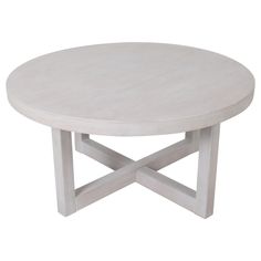 a white coffee table with an x design on the top and bottom, against a white background