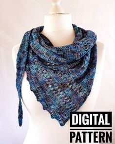 One skein crochet scarf or shawl pattern. This sleek modern asymmetrical crochet scarf pattern is perfect for showing off a beautiful skein of hand dyed or hand painted 4 ply sock yarn. This is a digital crochet PDF PATTERN ONLY. The pattern is mainly a 12 row repeat so you can use more yarn for a larger shawl scarf, or even switch up to a dk or aran/worsted weight yarn and make your project the size you want. The pattern is suitable for adventurous beginners as well as more experienced crochete One Skein Crochet Scarf, Asymmetrical Crochet, Shawl Scarf Pattern, One Skein Crochet, Crochet Scarf Pattern, Scarf Crochet Pattern, Shawl Scarf, Shawl Pattern, Sock Yarn