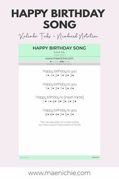 happy birthday song with the words happy birthday song written in black and green on a pink background