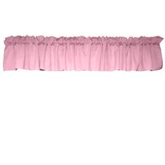 a pink curtain with ruffled edges on a white background